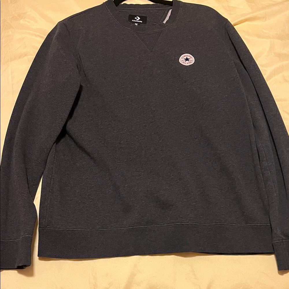 Converse Women’s Charcoal Crewneck Sweatshirt with Patch Logo
